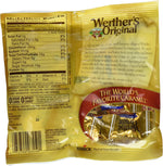 Werther's Original sugar free caramel candies bag showcasing zero sugar carbs label
