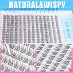 Natural Lash Extension Kit Wispy Lash Clusters Kit 168Pcs Eyelash Extension Kit 9-12MM Eyelash Clusters Lashes Individual Kit with Remover for Lash Extension, Bond and Seal and Tweezers by TNFVLONEINS - Image 5