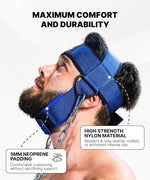 DMoose Fitness Neck Harness demonstrated during a weight lifting exercise session