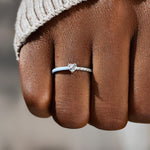 Close-up shot of the silver heart cut gemstone clarity