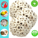Authentic imported sola plant pith bird shredding balls close up view
