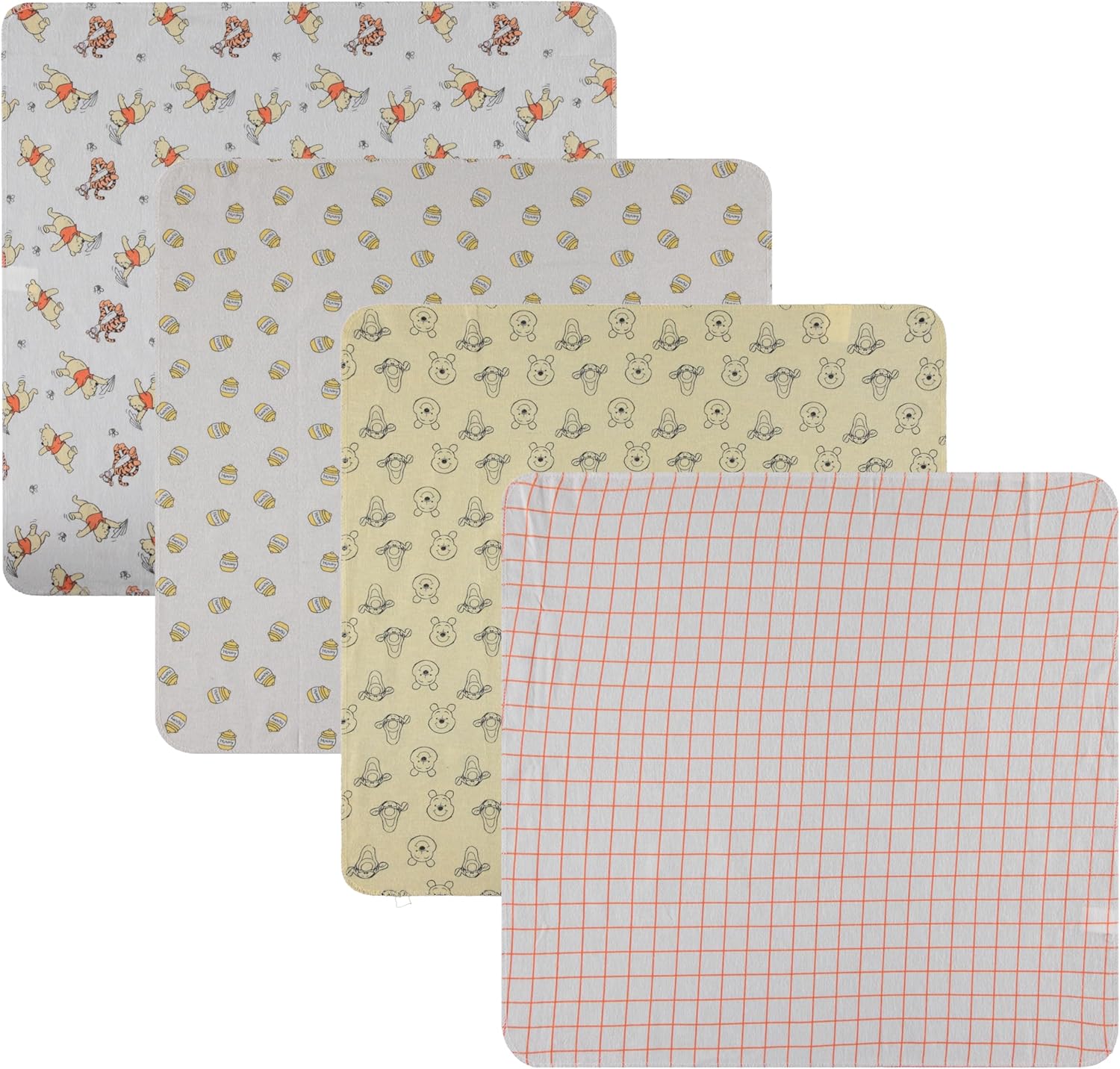 Disney Baby 4-pack cotton receiving blankets front view