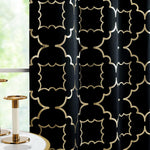 Grey Blackout Window Curtains 108 Inch Long for Bedroom Living Room Grommet | Room Darkening Foil Gold Black out, Modern Metallic Print Thermal Insulated Drapes Privacy Protection Curtains, 2 Panels - Image 12