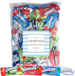 Close up of individually wrapped Airheads Mini Bars assortment