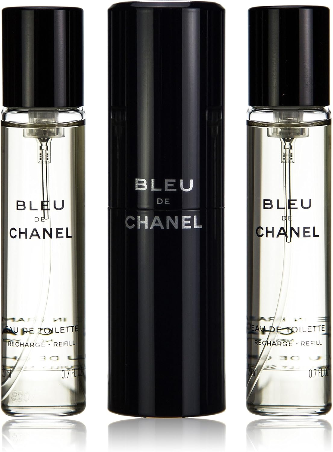 CHANEL Bleu De Eau De Toilette Travel Spray & Two Refills for Men - 3x20ml/0.7oz, - Image 1