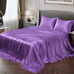 Vonty Satin King Silver Grey Sheets, Fitted + Flat + 2 Pillowcases | Silky Satin Protects Hair, Reduces Facial Wrinkles, Deep Pocket Up To 15 Inch, Machine Washable, Year-Round Comfort - Image 12
