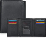 Oak Leathers mens trifold wallet front view and design