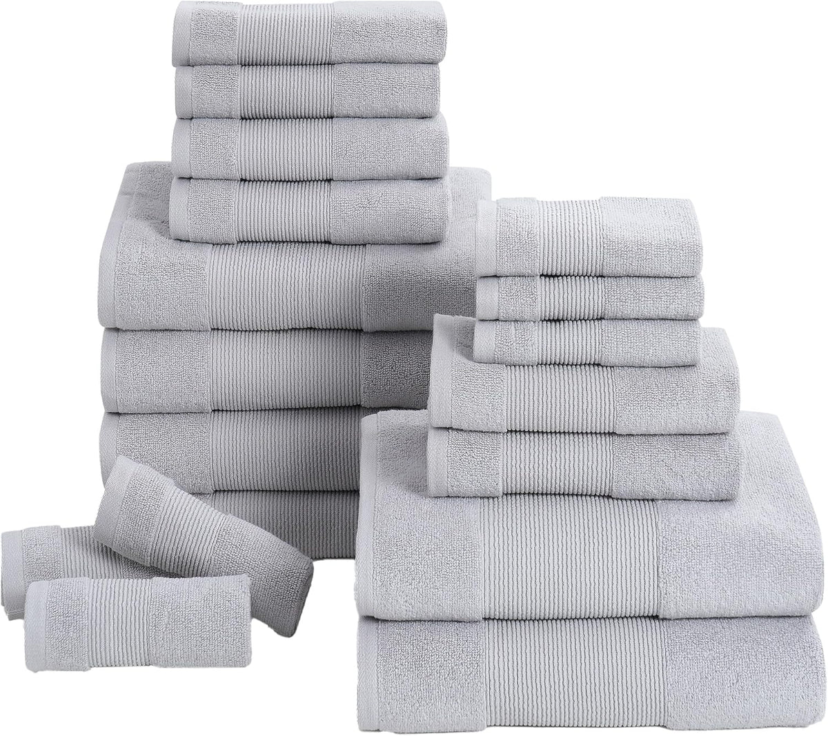 Modern Threads Air Cloud 6-Piece Towel Set - 100% Zero-Twist Cotton, 500 GSM, Quick Dry & Plush, Blue - Image 12