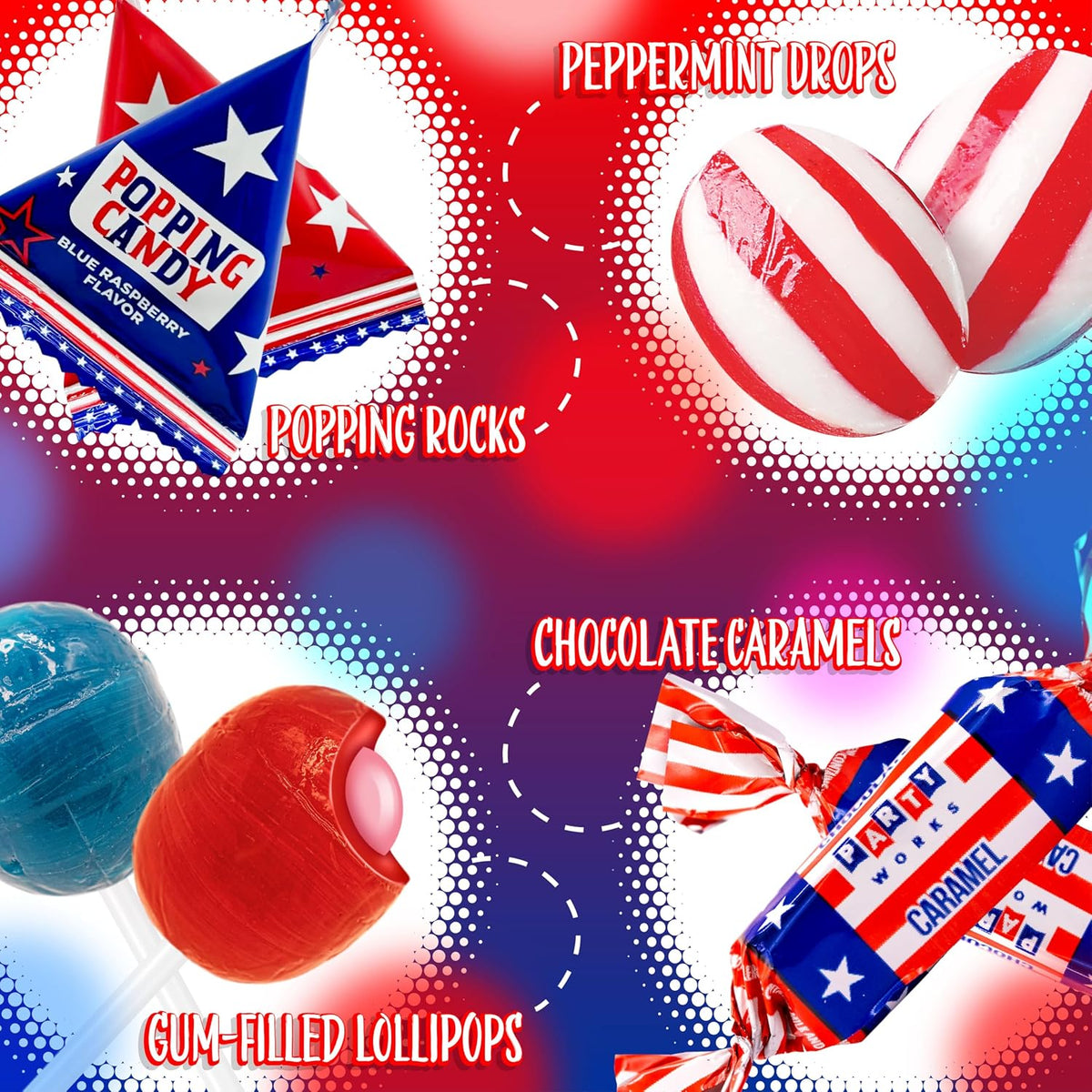 Top view of the full bulk party candy mix illustrating the generous quantity