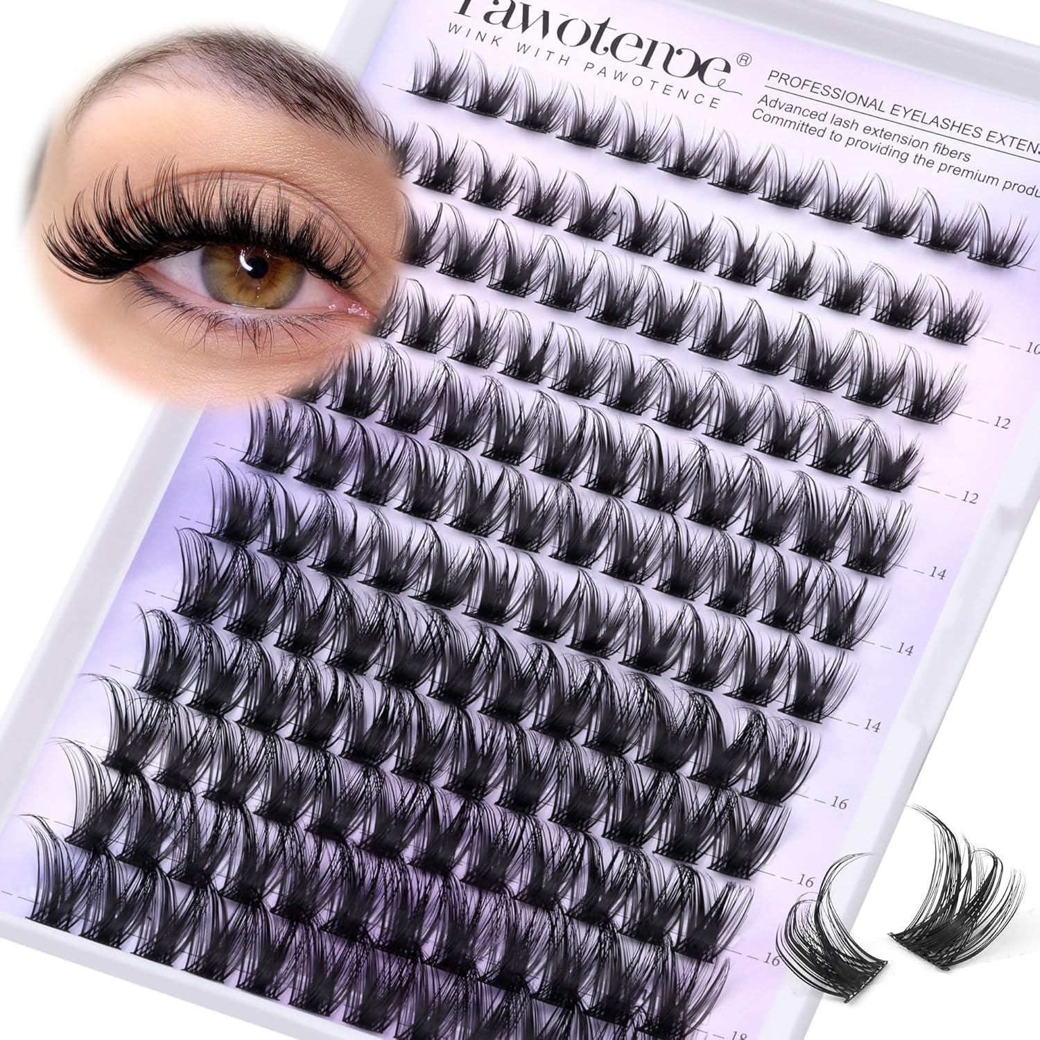 Pawotence Wispy Kira Cluster Eyelash Extensions front packaging view