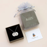 Anavia pet memorial necklace being worn to demonstrate the length of the sixteen inch chain