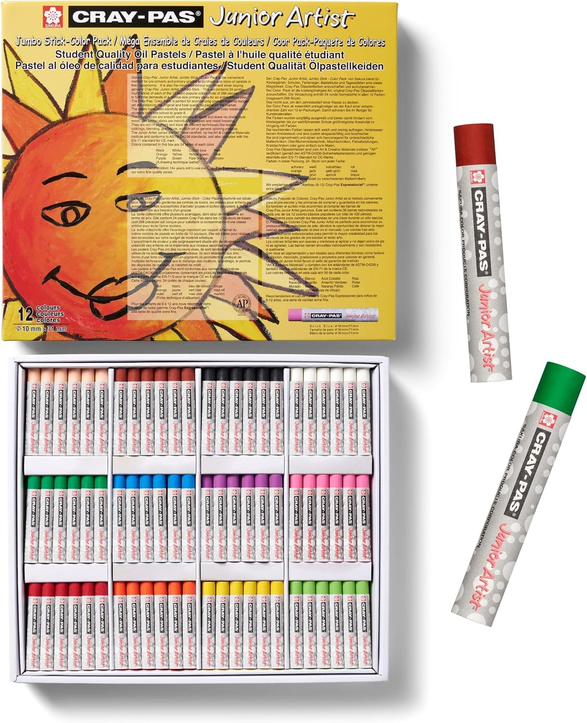 SAKURA Cray-Pas Junior Artist Oil Pastels, 16 Count (Pack of 1), Colors may vary | Original Oil Pastels for Artists, Creamy Texture for Blending, Layering & Scratching, Non-Toxic, Japanese Quality - Image 12
