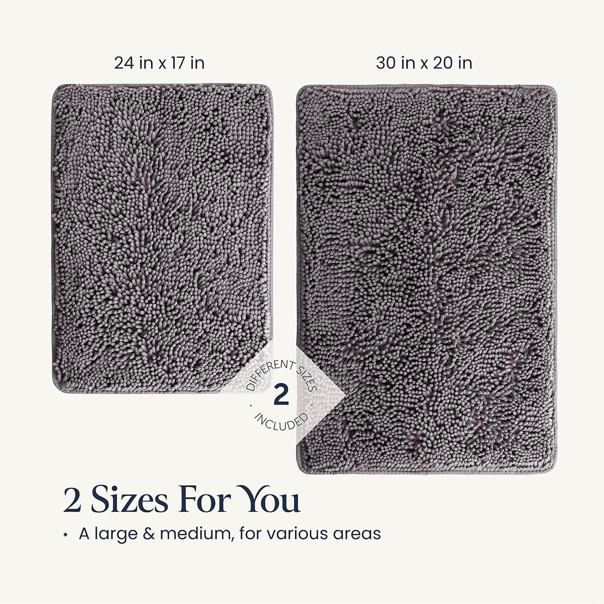 Belador bath rug set placed neatly outside a glass shower door