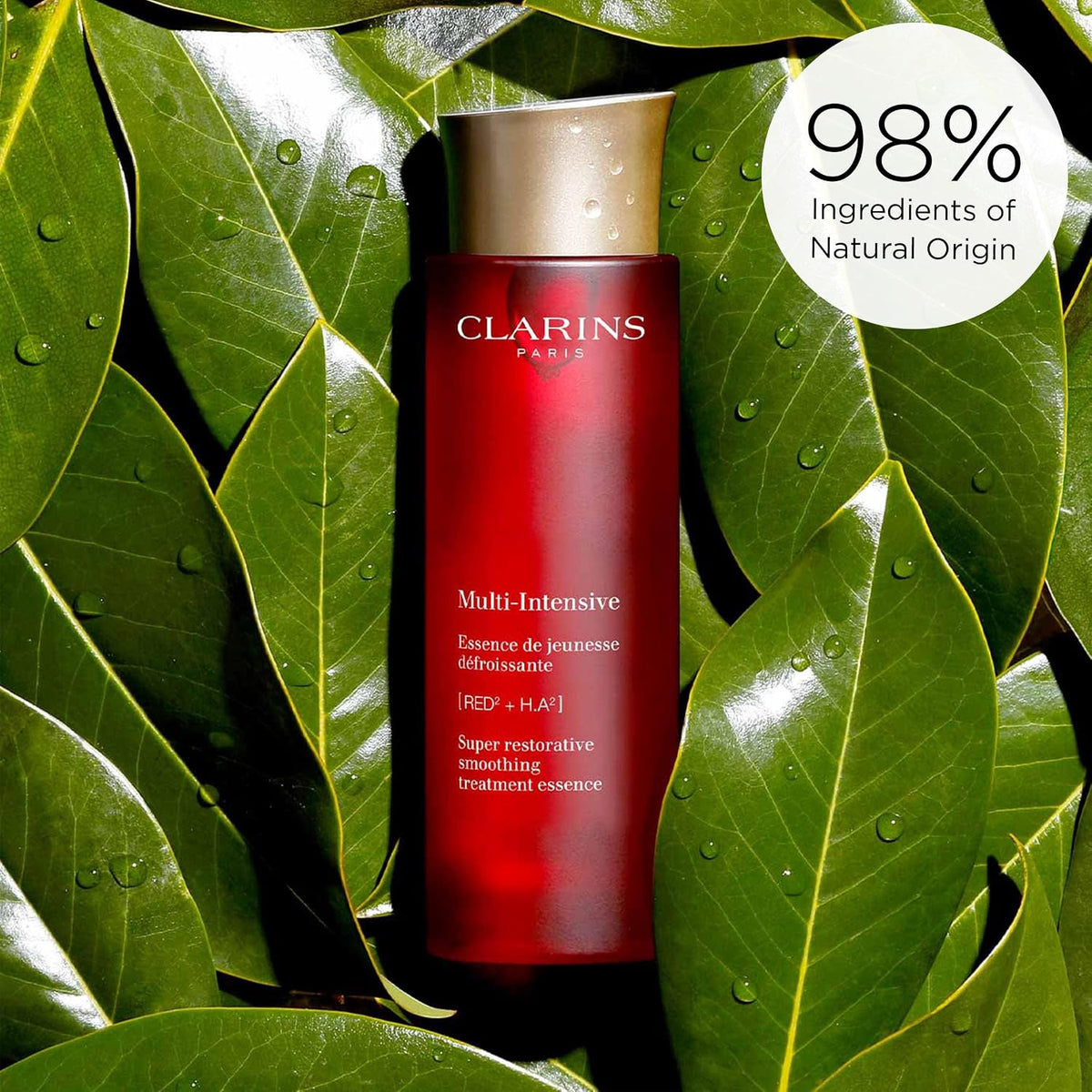 Clarins mature skin treatment essence ingredient highlights