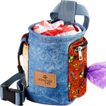 Authentic Inspector Tail dog treat pouch being clipped directly onto a waistband for fast access during walks