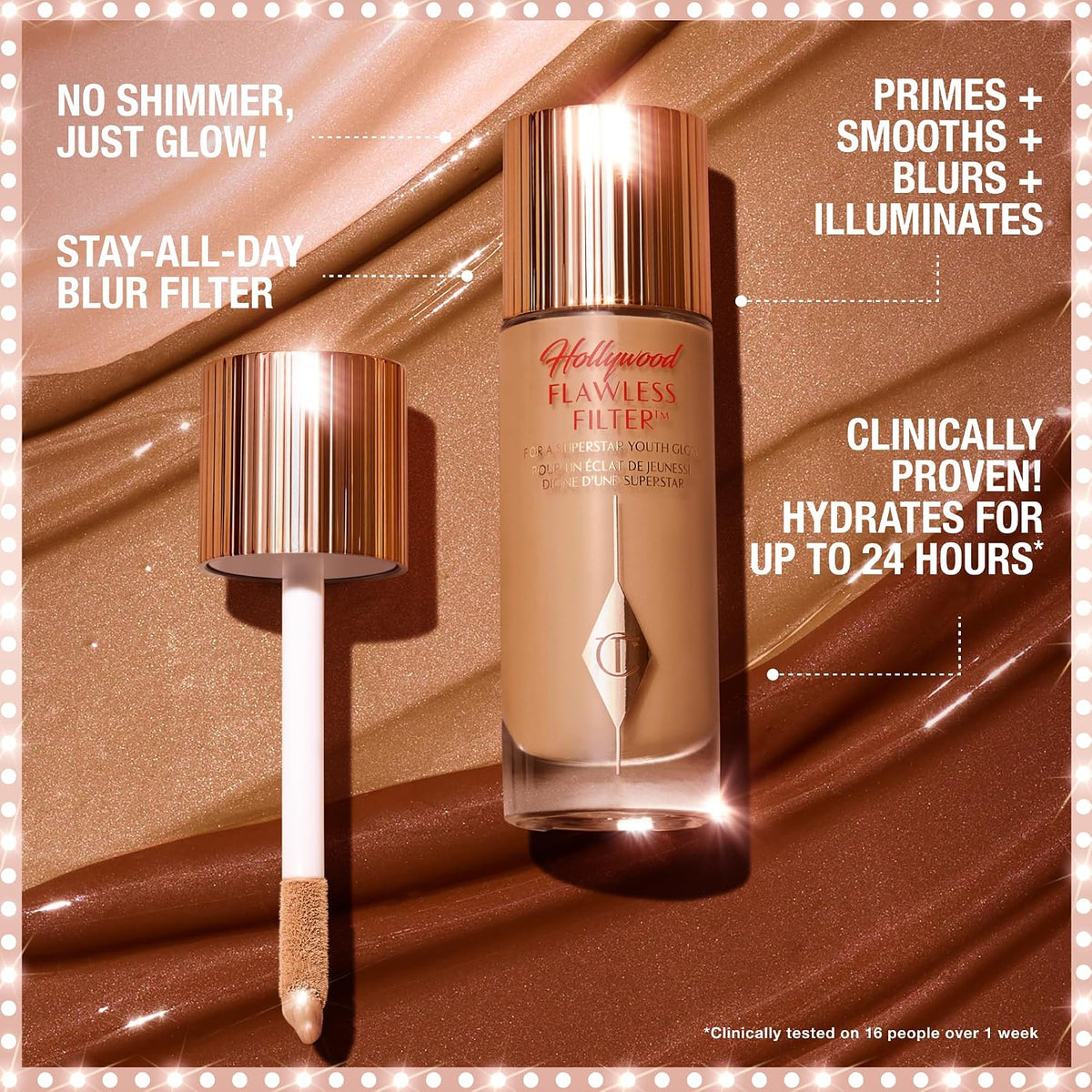 Charlotte Tilbury Hollywood FlawlessFilter - MultiUse Makeup Primer, Complexion Booster & Illuminating Liquid Highlighter with Sheer Coverage - Smooths & Blurs Skin - Image 14