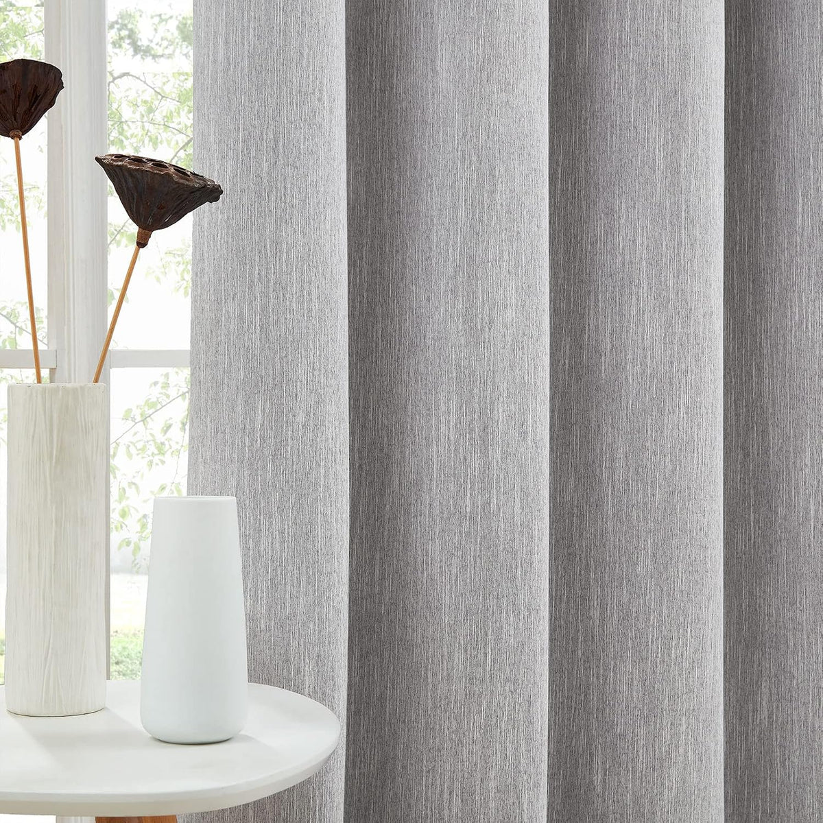 Close up of textured cotton fabric and triple weave material