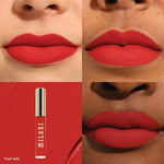 Milani liquid lipstick container with visible branding and shade details