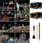 AP Artsper scratch art set front view with tools and sheets