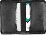 Samsill 81220 black leather wallet open view showing dual pockets
