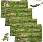 PINVNBY Reptile Terrarium Cork Background front view showcasing natural tree bark texture with artificial moss.