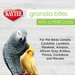 Kaytee branded bird food packaging for Conures and Cockatiels