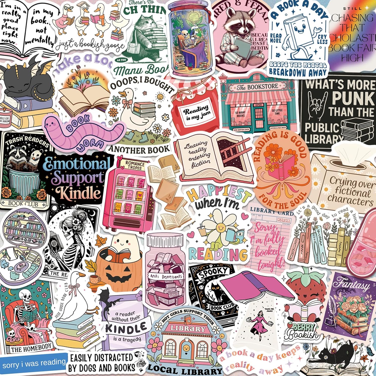 LakoArt 300 piece holographic book stickers front view