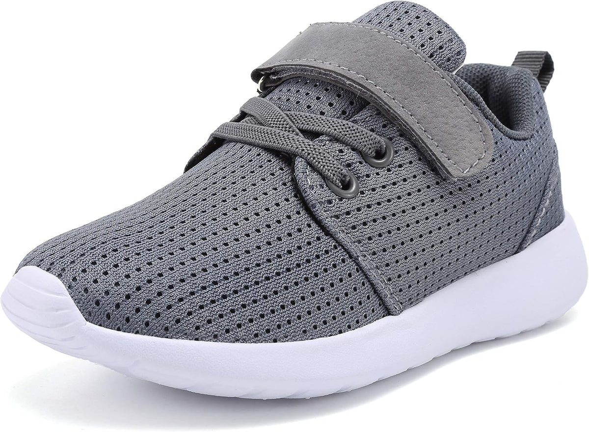 TOEDNNQI kids lightweight strap sneakers front view running shoes