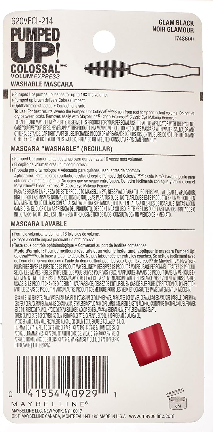 Glam Black mascara tube packaging details