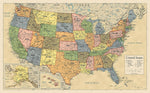 Palace Learning laminated United States map poster front view