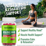 Naturelo Magnesium Citrate Gummies bottle size and count display