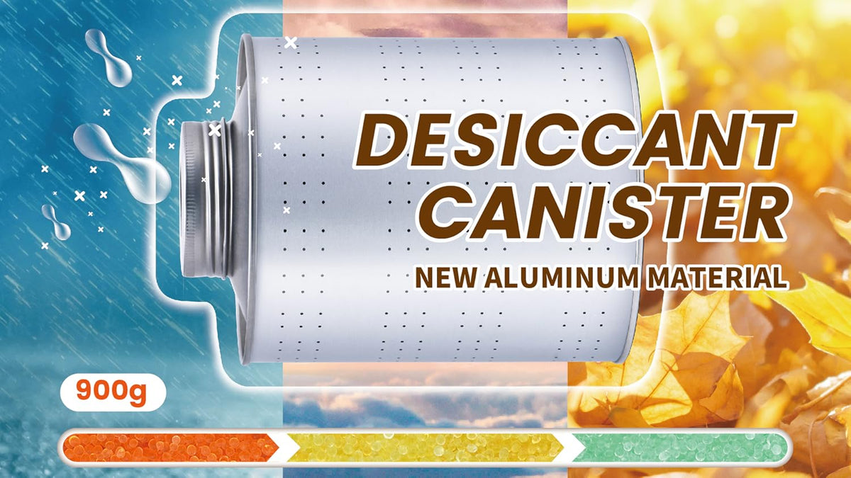 Wisesorb USA imported desiccant canister showing durable perforated aluminum design.