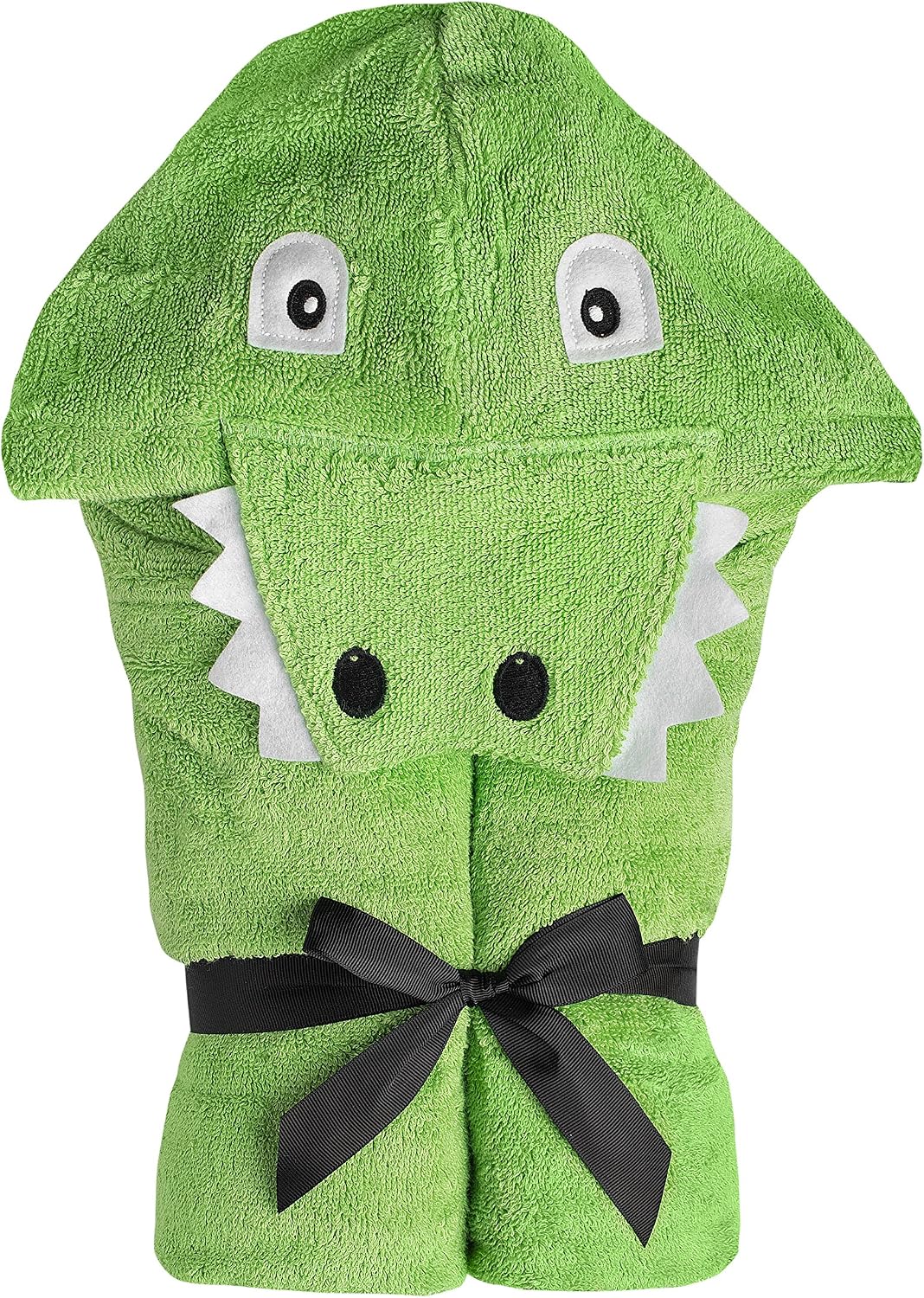 Yikes Twins alligator hooded baby towel front view