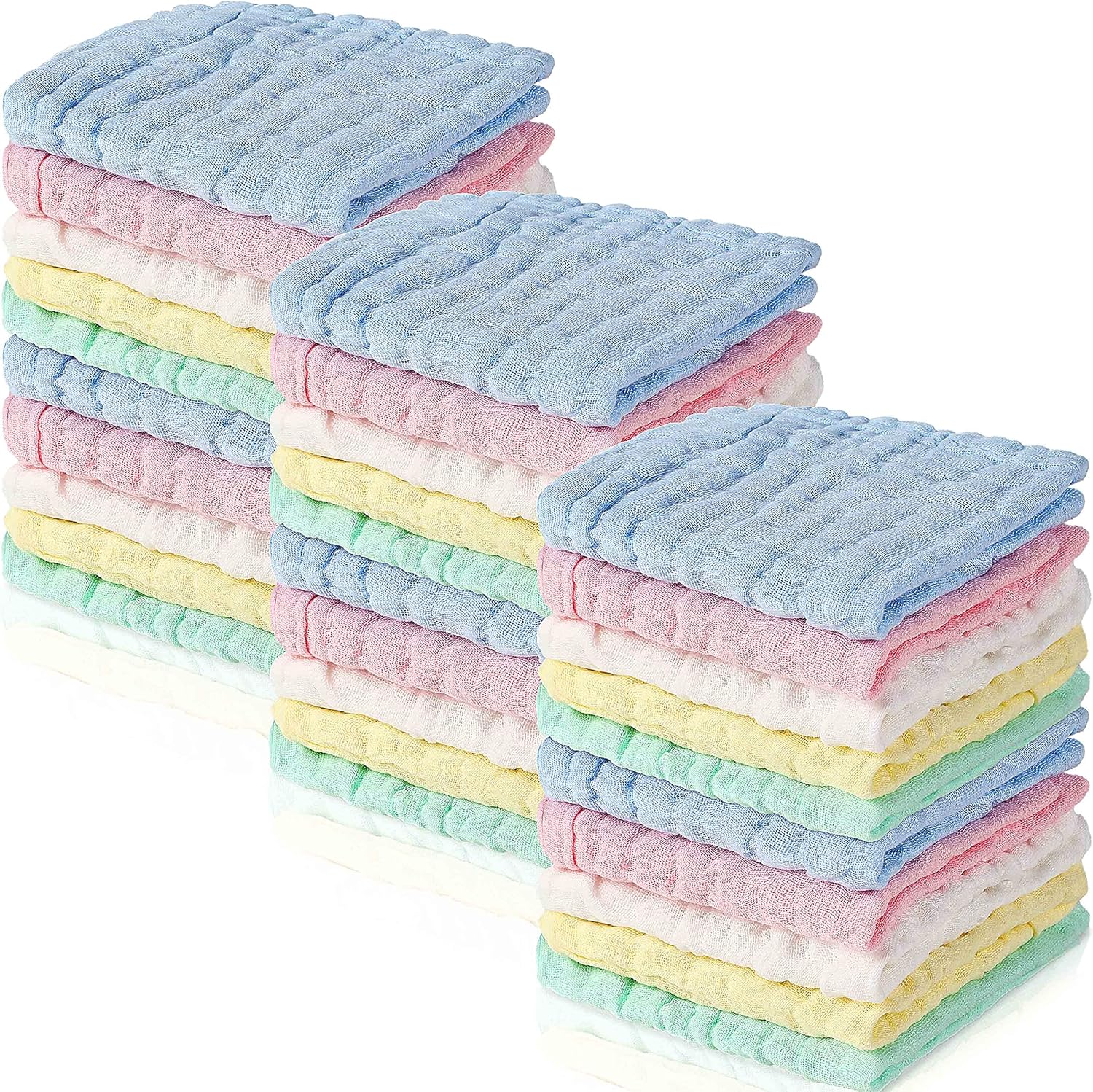 Breling Chumia 30 piece muslin baby washcloths front view