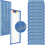 iDeaology replacement microfiber mop pad fifteen pack front view showing thick blue cleaning material