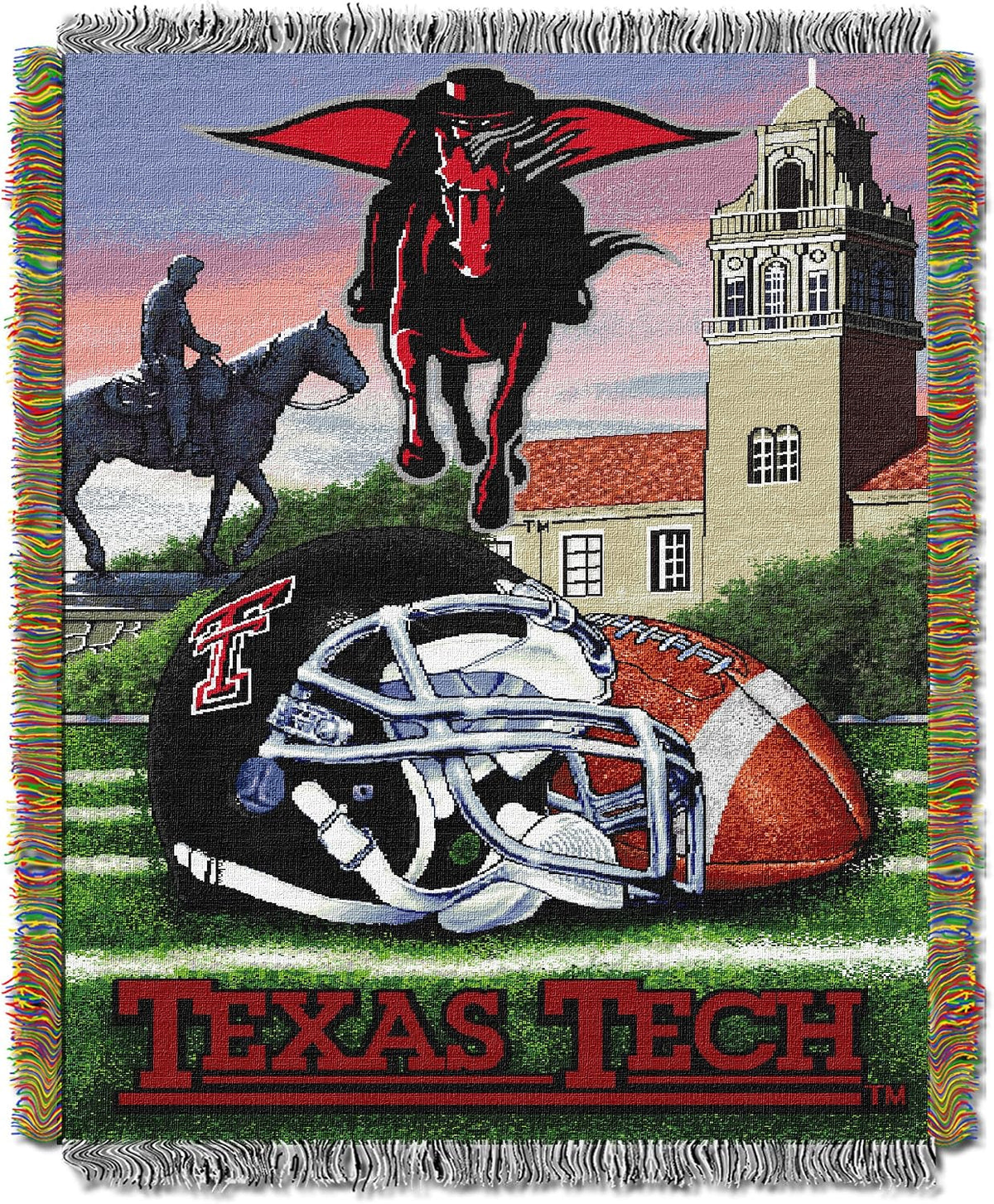 Northwest NCAA sports blanket hung on a wall
