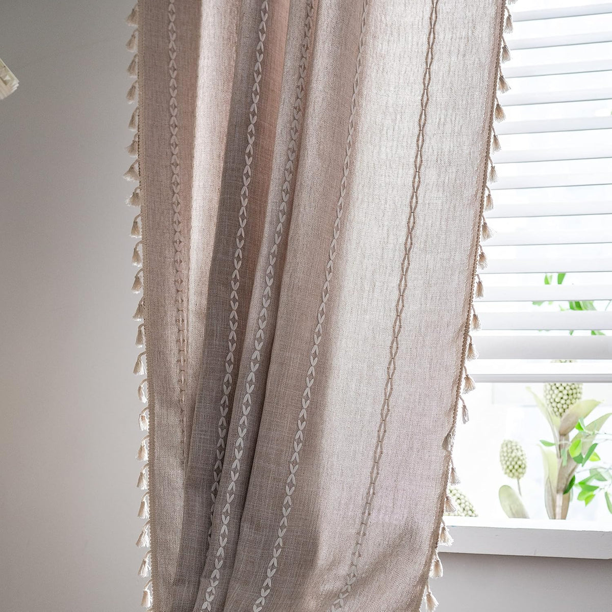 Sutuo Home Boho Curtains hanging on rod pocket