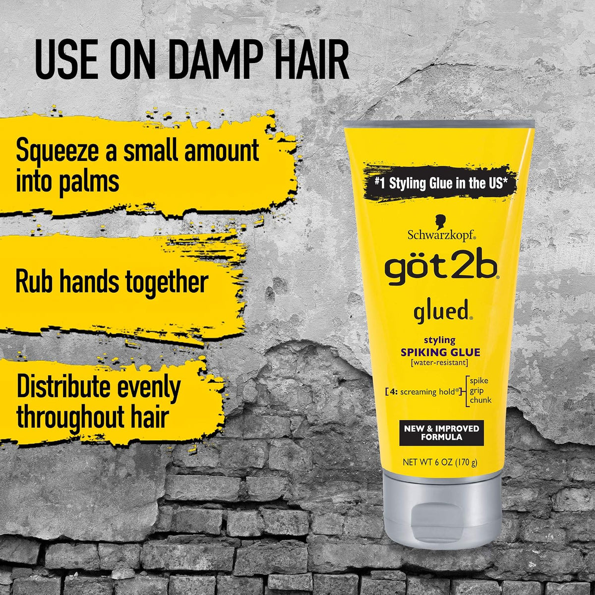 Water-resistant test demonstration of Got2b styling spiking glue