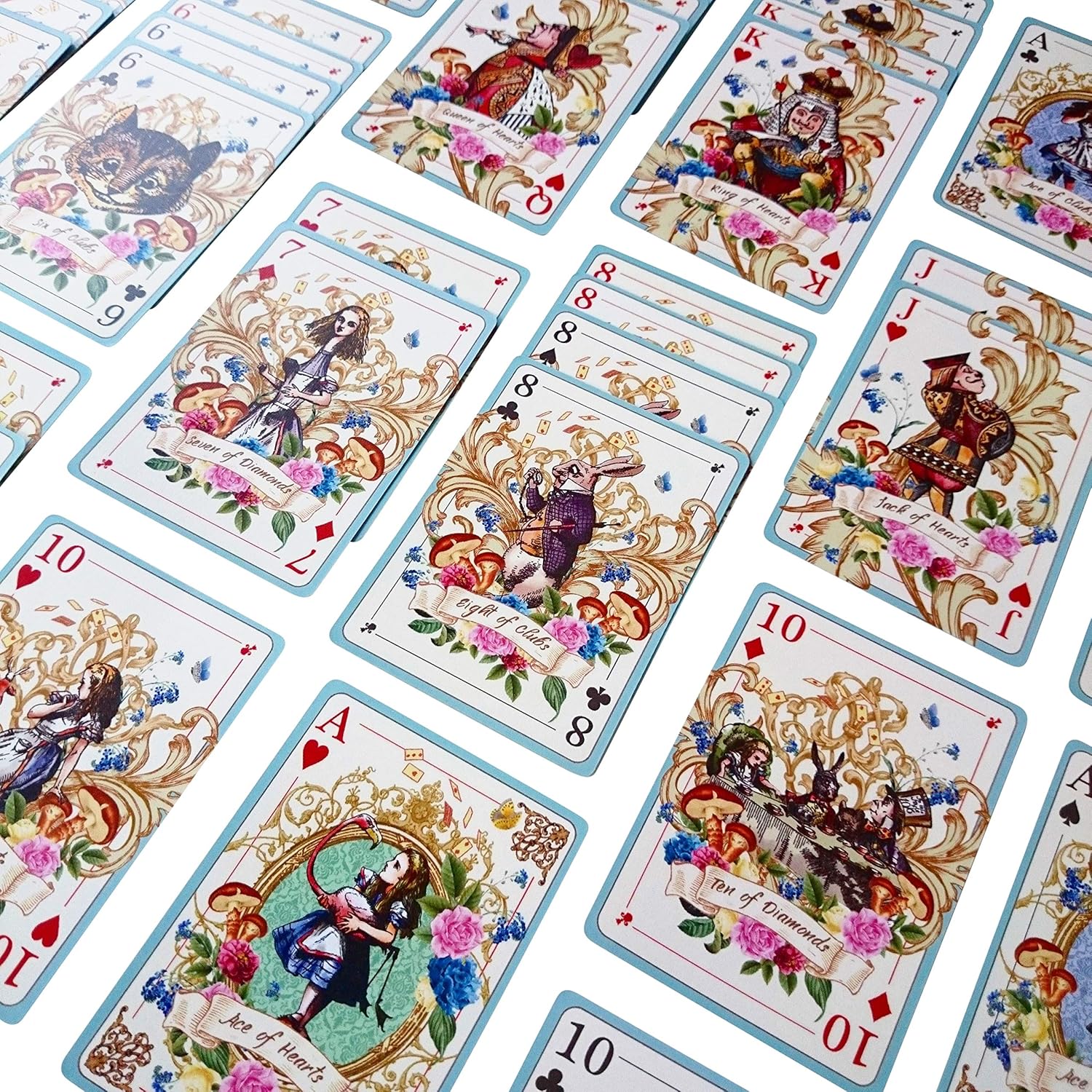 ASVP Shop Alice in Wonderland Playing Cards front view of premium illustrated deck