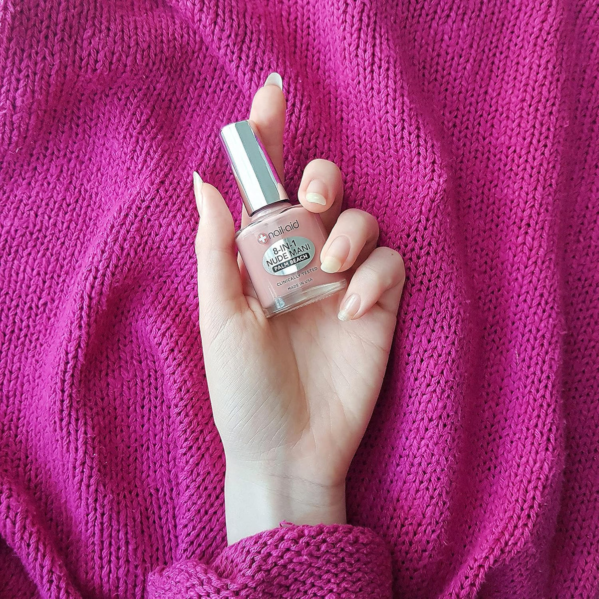 Nail-Aid 8-in-1 Nude Manicure bottle back view with instructions