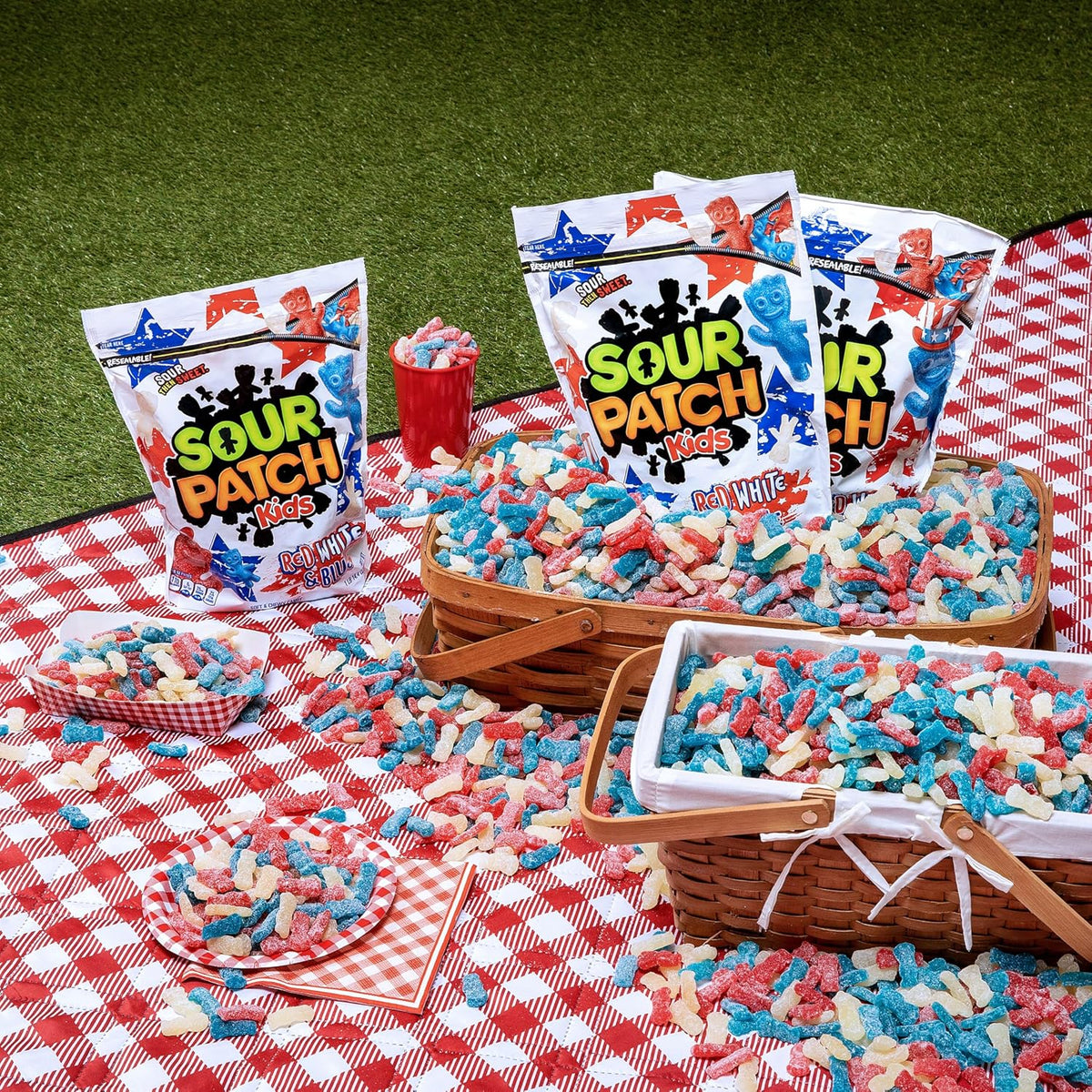 SOUR PATCH KIDS Red, White & Blue Soft & Chewy Gummy Candy, Bulk Candy, 1.8 lb - Image 10