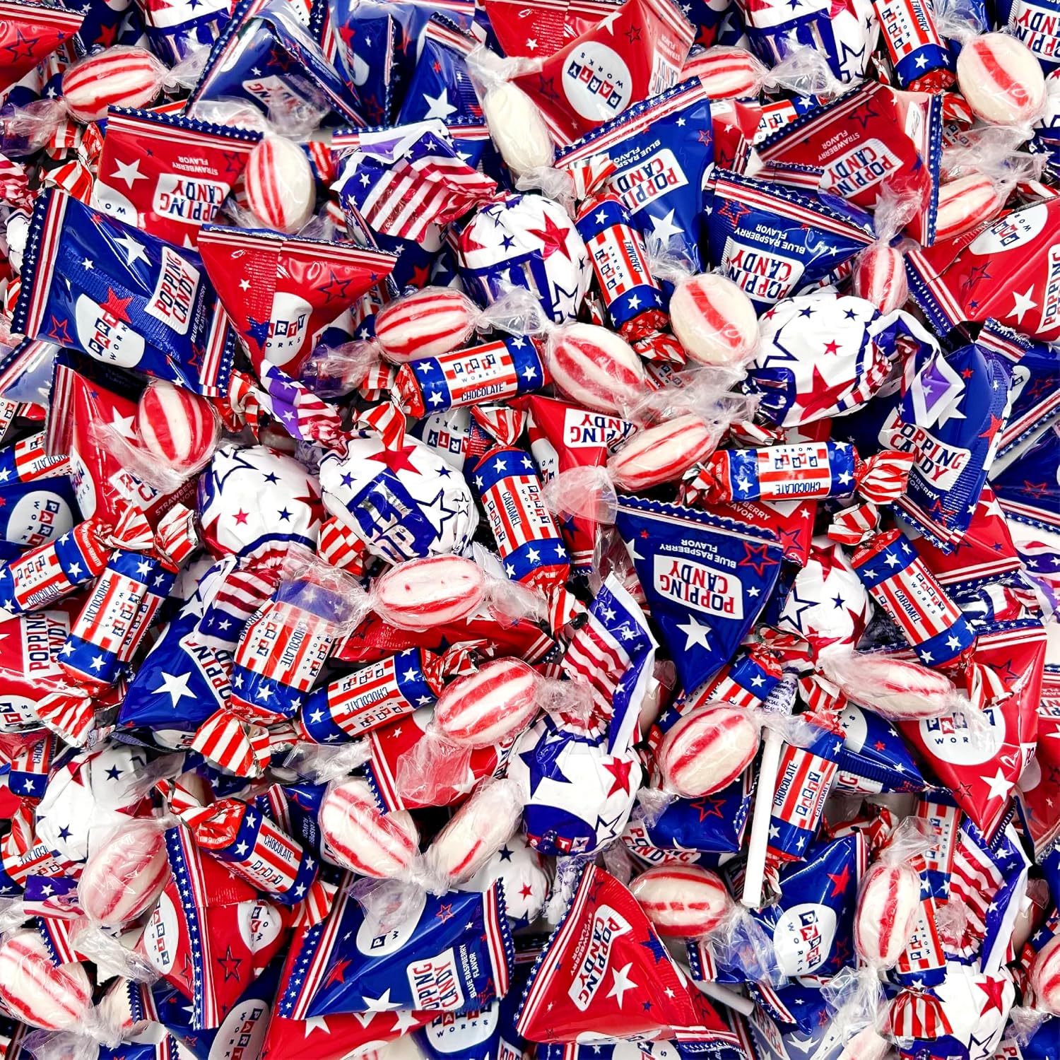 Sunny Island Patriotic Candy Assortment three pound bag front view showcasing USA imported packaging