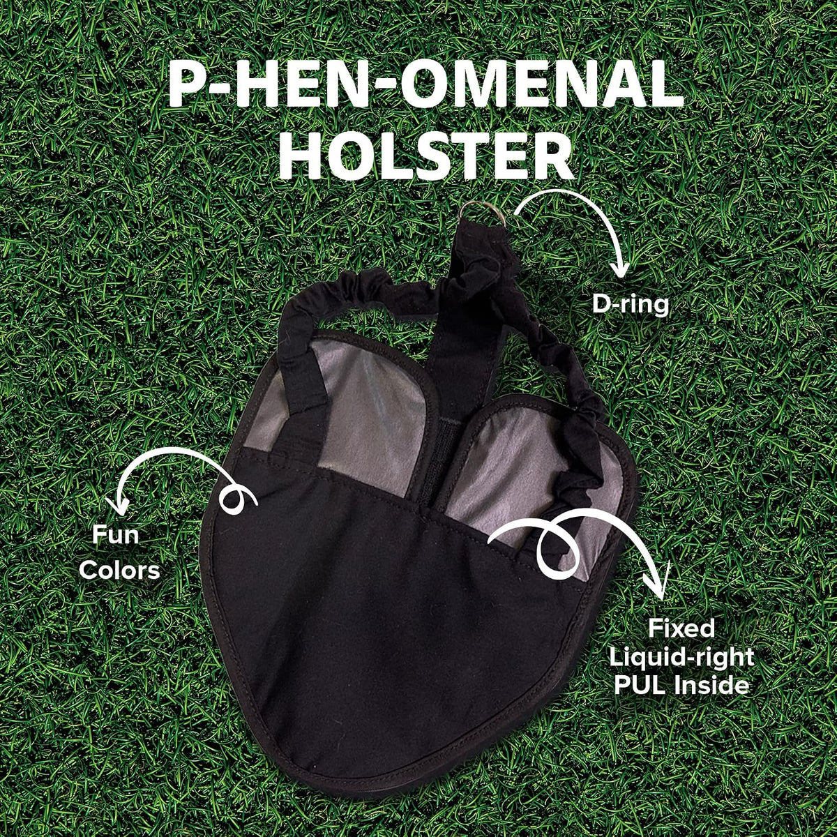 Hen Holster chicken harness showing leak proof sewn in liner