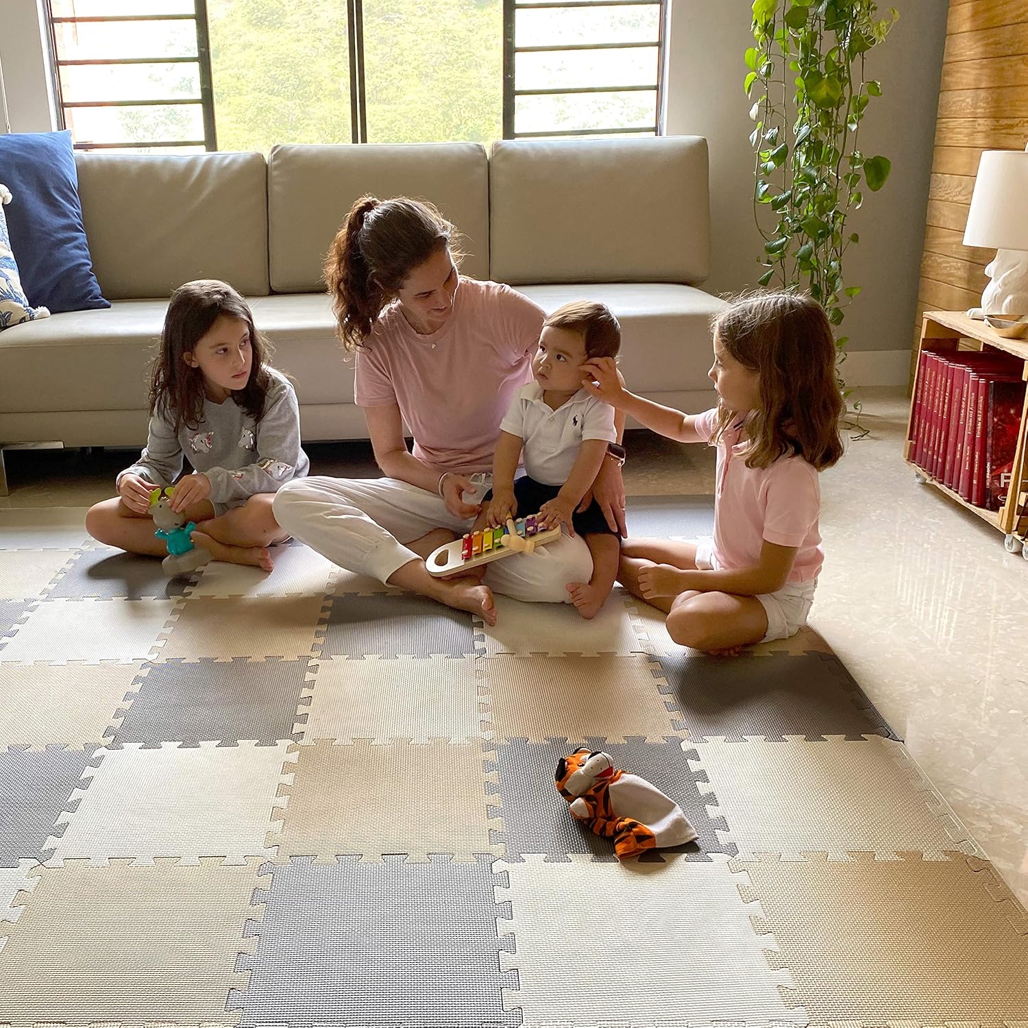 MioTetto baby play mat interlocking foam tiles front view