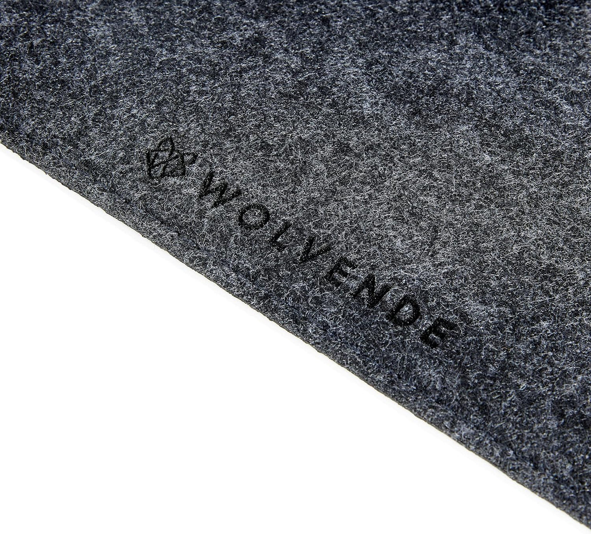 Wolvende keyboard mat flipped over showing non slip rubber backing