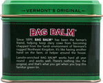 Back label details of Vermont's Original Bag Balm ingredients and usage