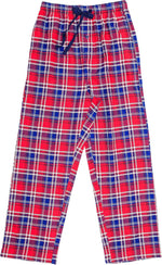 Everdream flannel pajama pants folded view showing red plaid pattern