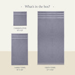 Belador towel set styled neatly inside a modern bathroom setting