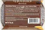 Close up of Mitica dark chocolate dipped orange slices