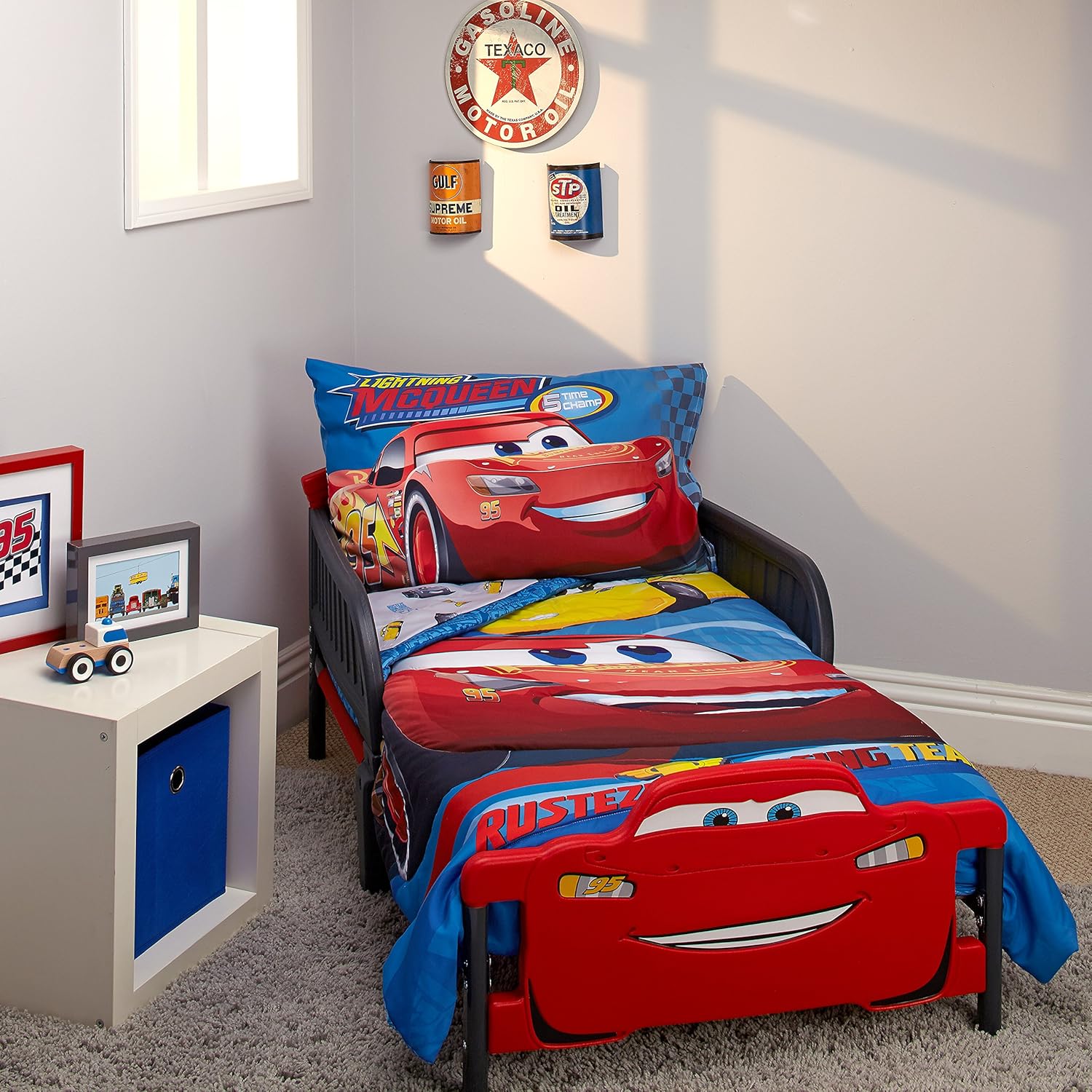 Disney Cars Rusteze Racing Team 4 Piece Toddler Bedding Set front view